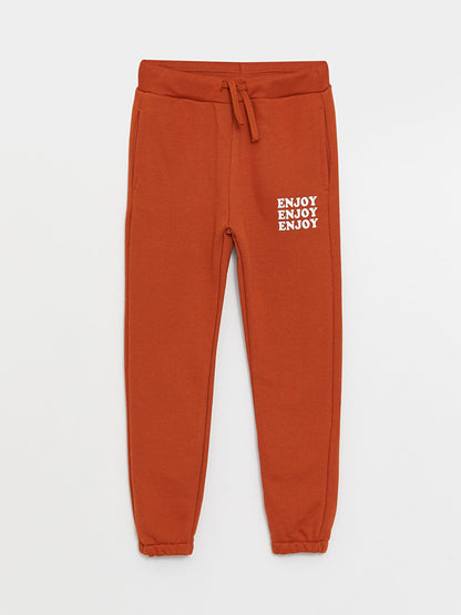 Printed Boys' Jogger Sweatpants with Elastic Waist