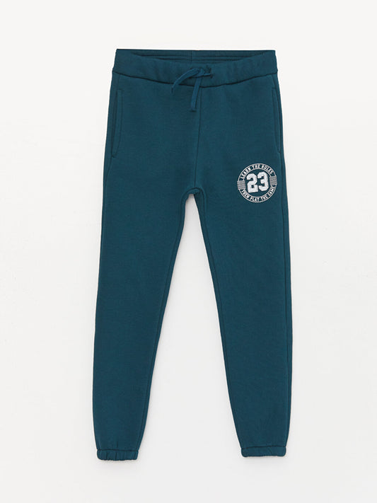 Printed Boys' Jogger Sweatpants with Elastic Waist