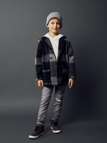 Plaid Boy's Cashmere Coat