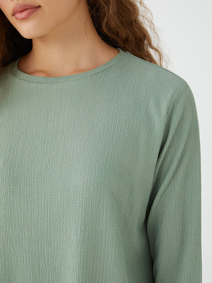 Crew Neck Plain Long Sleeve Women's Tunic