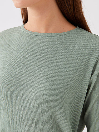 Crew Neck Plain Long Sleeve Women's Tunic