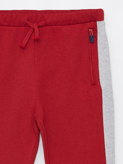 Color Blocked Boy's Jogger Sweatpants with Elastic Waist