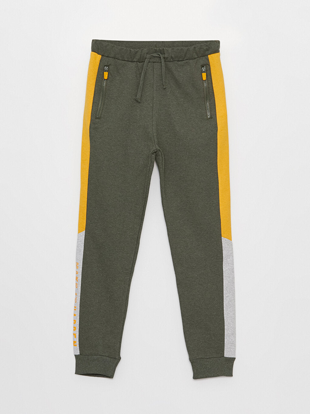 Color Blocked Boy's Jogger Sweatpants with Elastic Waist