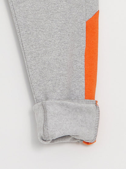 Color Blocked Boy's Jogger Sweatpants with Elastic Waist