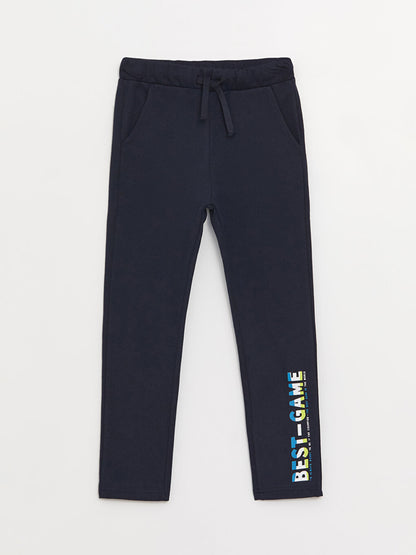 Printed Boys' Sweatpants with Elastic Waist