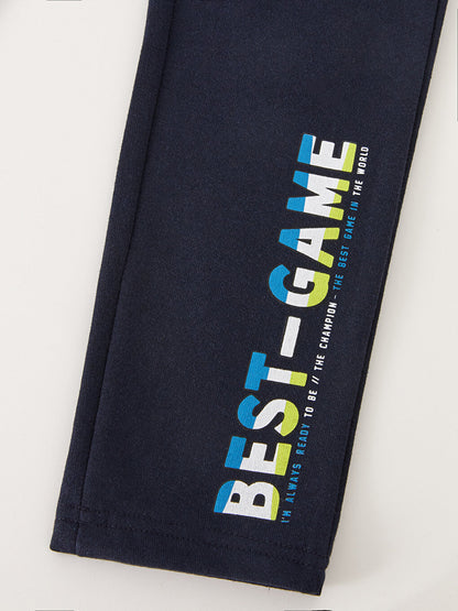 Printed Boys' Sweatpants with Elastic Waist