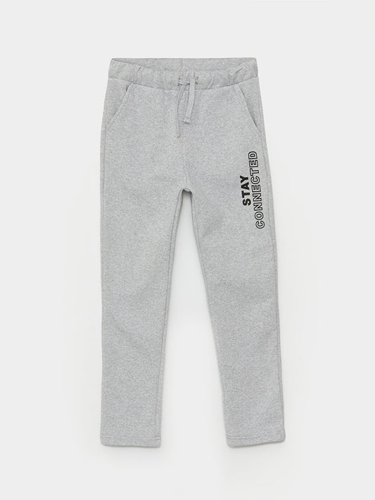 Printed Boys' Sweatpants with Elastic Waist