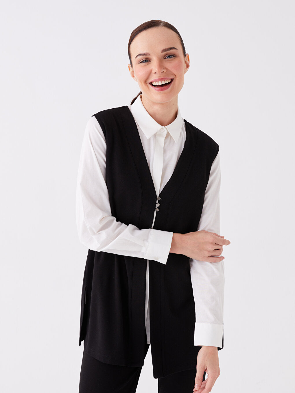 Women's V-Neck Plain Vest