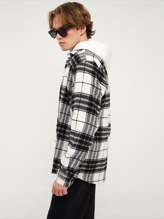 Regular Fit Long Sleeve Plaid Men's Lumberjack Shirt Jacket