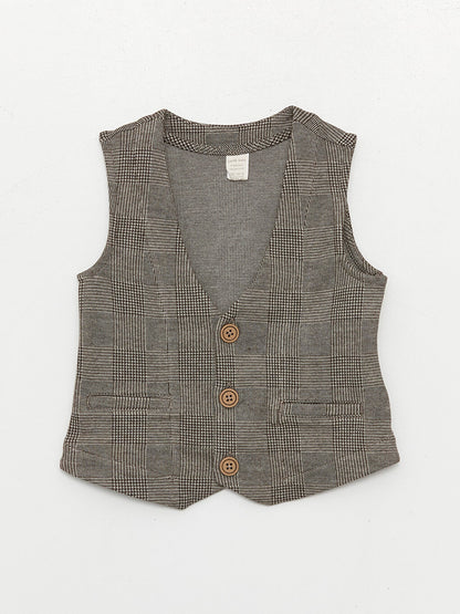 V-Neck Patterned Baby Boy Vest