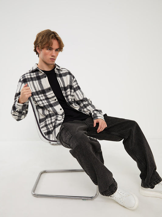 Regular Fit Long Sleeve Plaid Men's Lumberjack Shirt Jacket