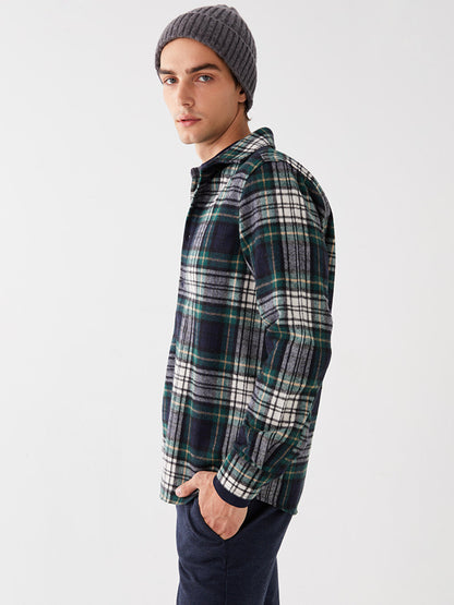 Regular Fit Long Sleeve Plaid Men's Lumberjack Shirt Jacket