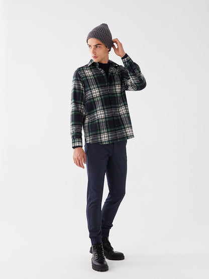 Regular Fit Long Sleeve Plaid Men's Lumberjack Shirt Jacket