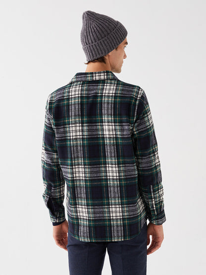 Regular Fit Long Sleeve Plaid Men's Lumberjack Shirt Jacket