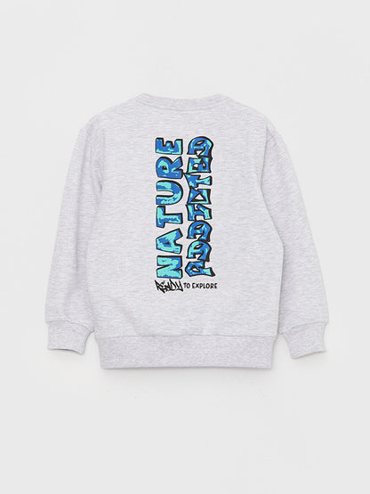 Crew Neck Printed Long Sleeve Boy's Sweatshirt