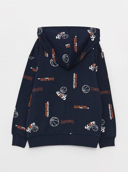 Printed Long Sleeve Boys Hoodie