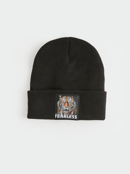 Label Printed Boy's Knitwear Beanie