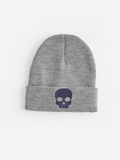 Skull Embroidered Boy's Beanie