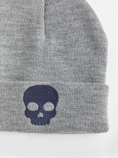 Skull Embroidered Boy's Beanie