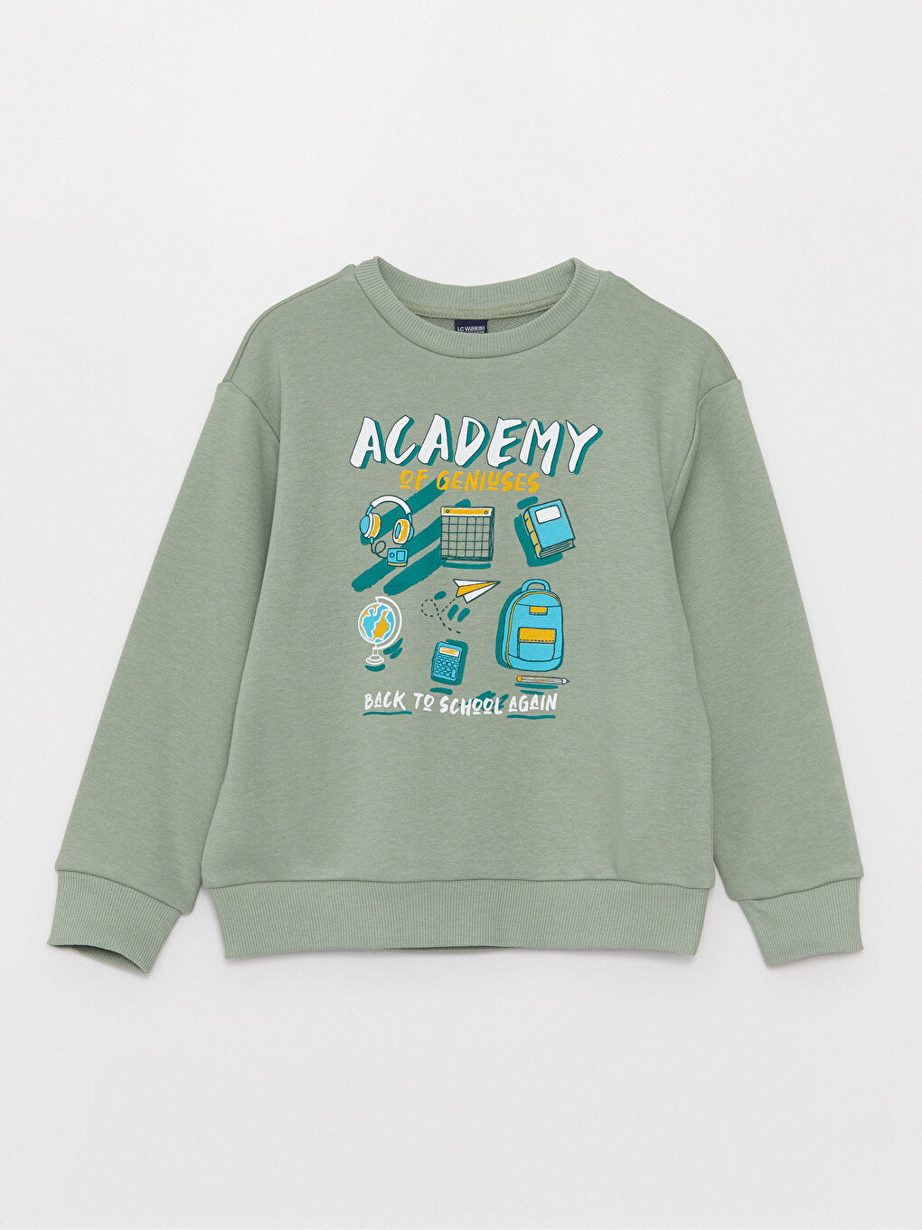 Crew Neck Printed Long Sleeve Boy's Sweatshirt