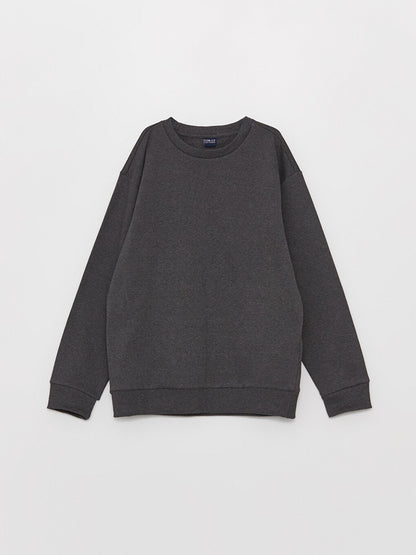 Crew Neck Basic Long Sleeve Boy's Sweatshirt