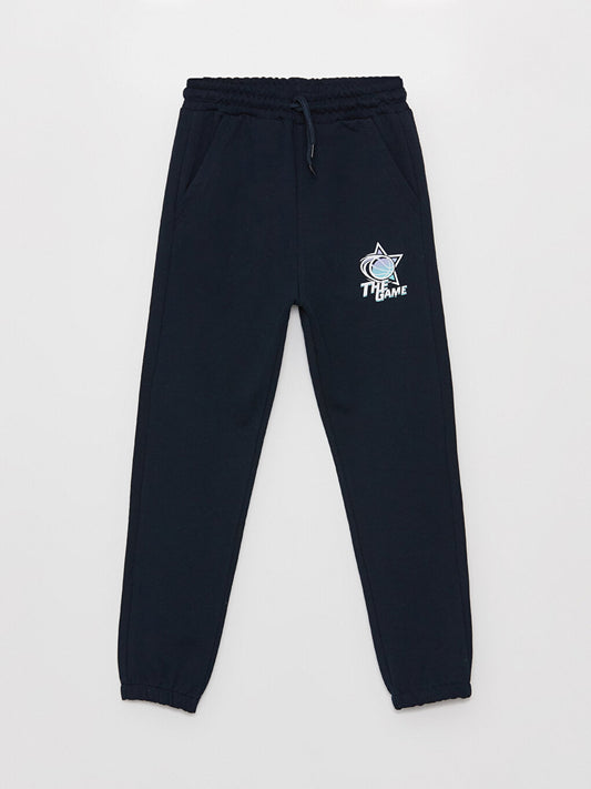 Printed Boys' Jogger Sweatpants with Elastic Waist