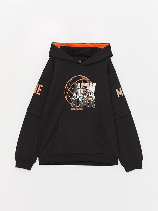 Printed Long Sleeve Boys Hoodie