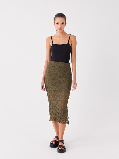 Extra Tight Fit Self Patterned Women's Skirt