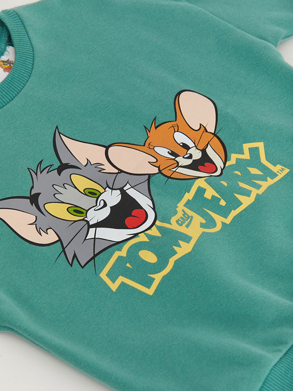 Crew Neck Long Sleeve Tom and Jerry Printed Baby Boy Sweatshirt