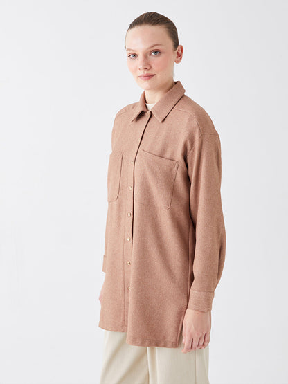 Plain Long Sleeve Women's Shirt Tunic