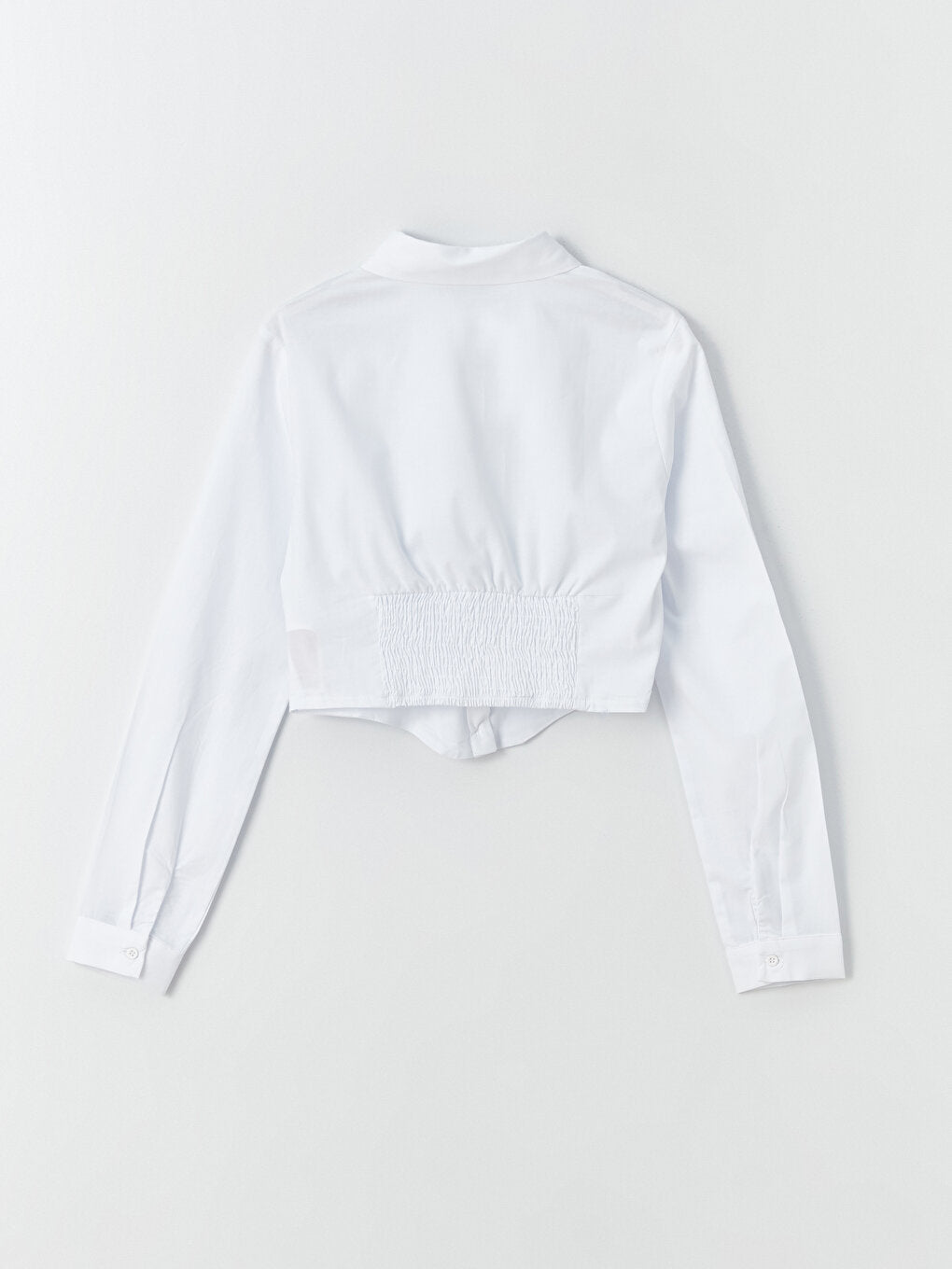 Plain Long Sleeve Crop Women's Shirt