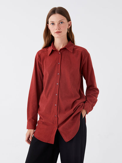 Plain Long Sleeve Women's Shirt Tunic