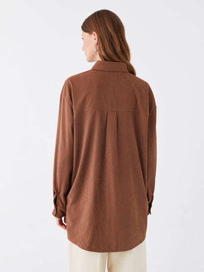 Plain Long Sleeve Women's Shirt Tunic