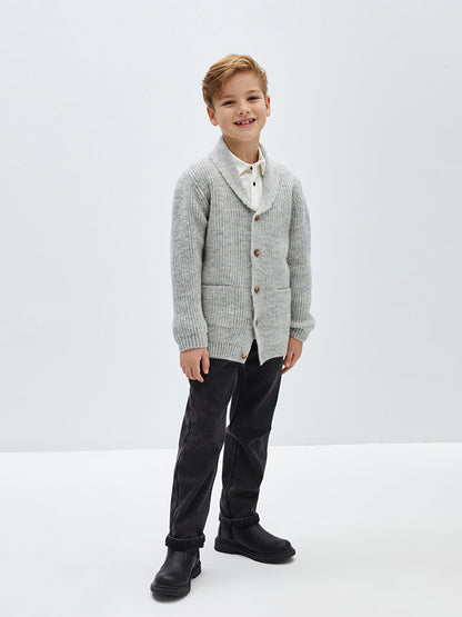 Shawl Collar Boy's Knitwear Cardigan