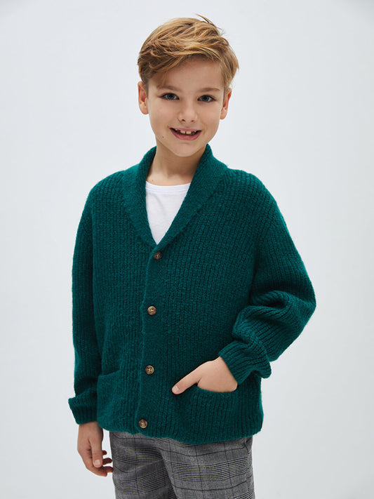 Shawl Collar Boy's Knitwear Cardigan