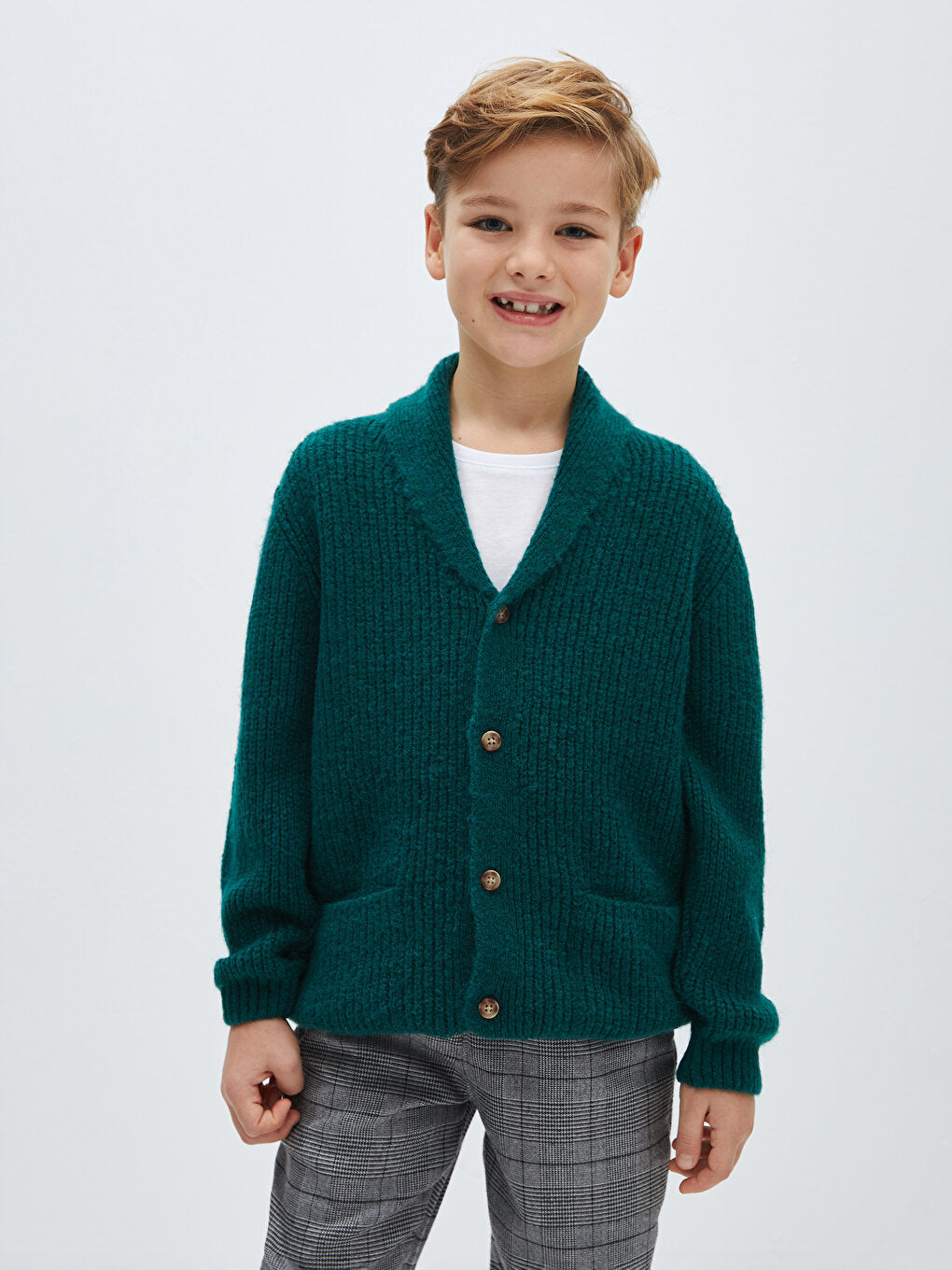 Shawl Collar Boy's Knitwear Cardigan