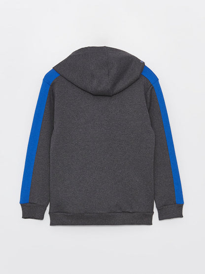 Color Blocked Long Sleeve Boys Hoodie