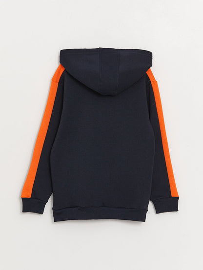 Color Blocked Long Sleeve Boys Hoodie