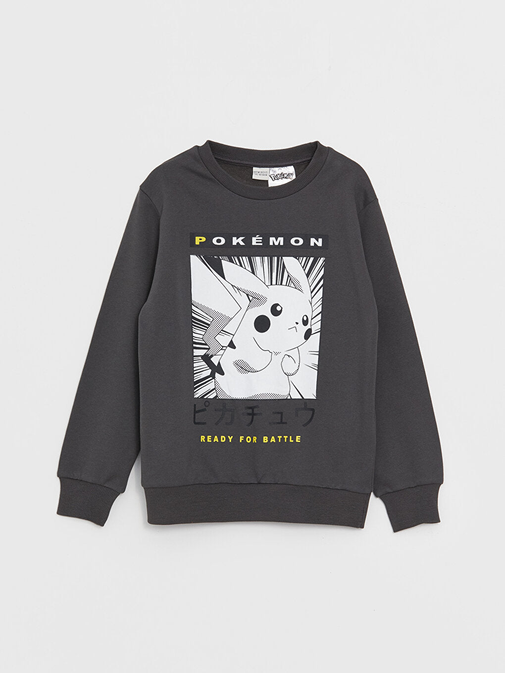 Crew Neck Pokemon Printed Long Sleeve Boy's Sweatshirt