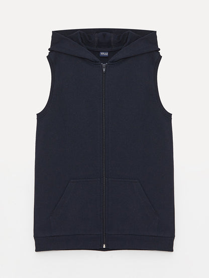 Hooded Basic Boy's Zippered Vest