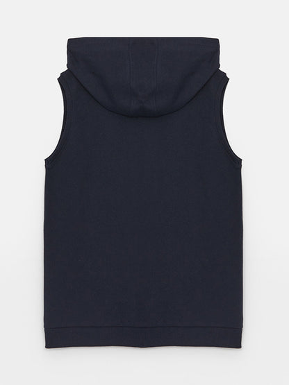 Hooded Basic Boy's Zippered Vest