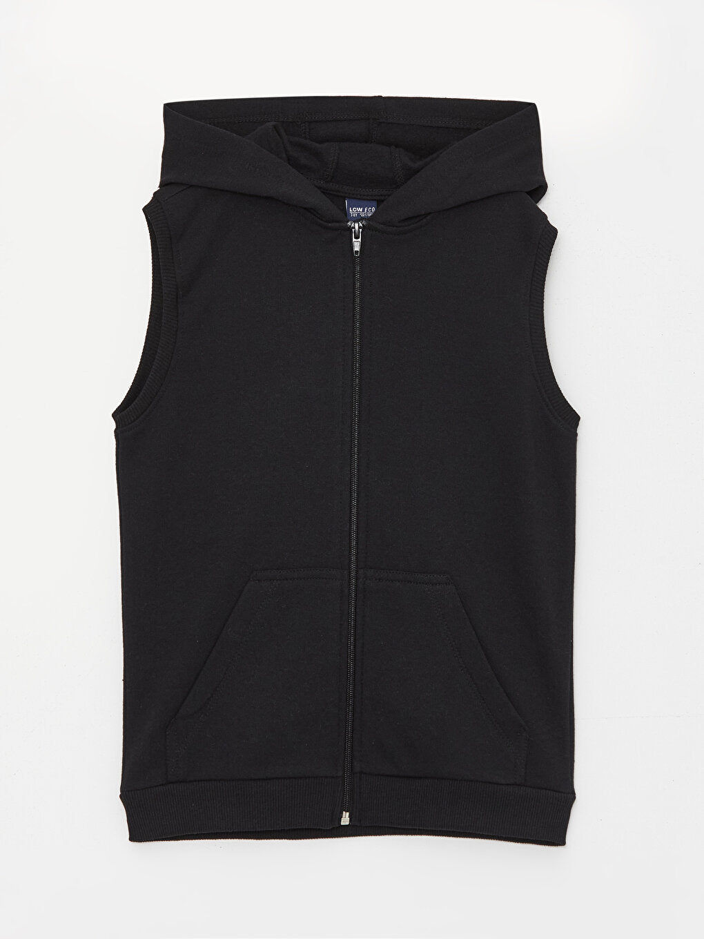 Hooded Basic Boy's Zippered Vest