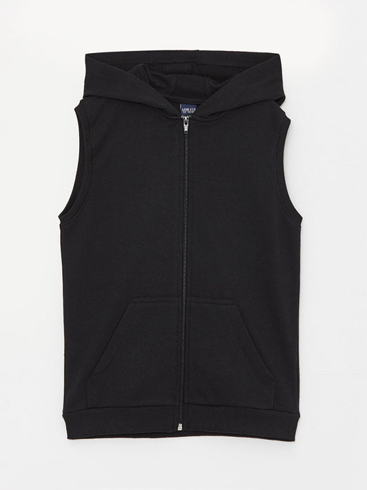 Hooded Basic Boy's Zippered Vest