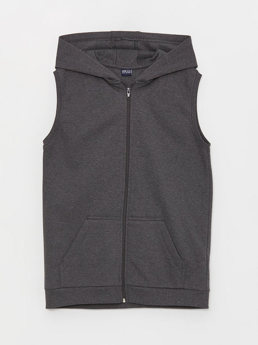 Hooded Basic Boy's Zippered Vest