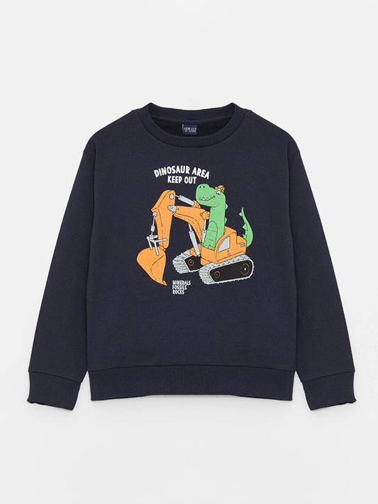 Comfortable Crew Neck Printed Boy's Sweatshirt