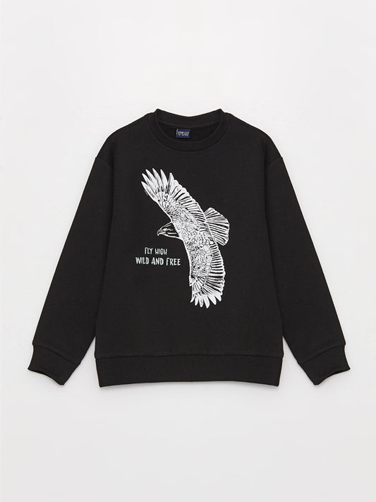 Comfortable Crew Neck Printed Boy's Sweatshirt