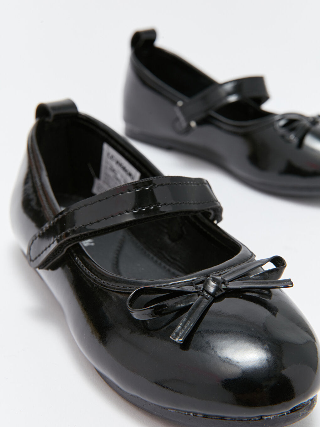 Leather Look Velcro Girls Ballerina Ballerina