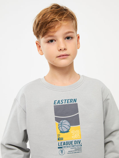 Comfortable Crew Neck Printed Boy's Sweatshirt