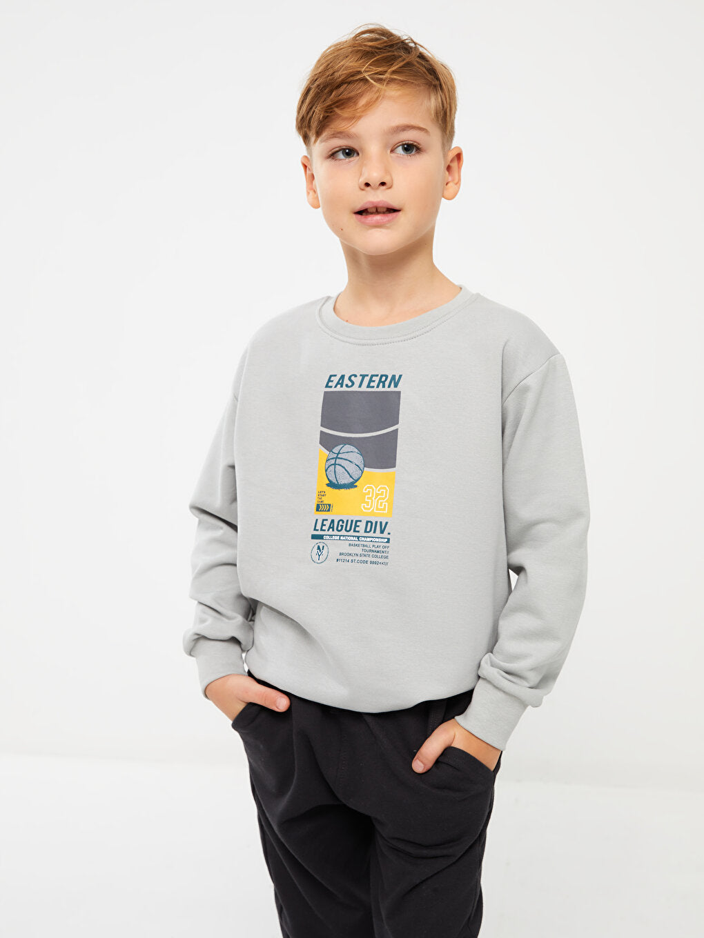 Comfortable Crew Neck Printed Boy's Sweatshirt