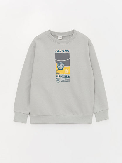 Comfortable Crew Neck Printed Boy's Sweatshirt